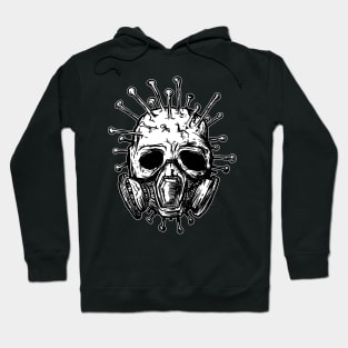 Corona virus skull Hoodie